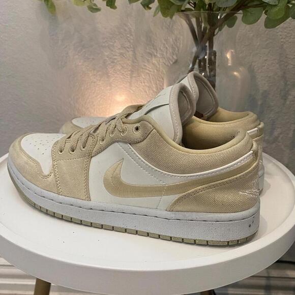 Nike Jordan 1 Low SE Team Gold Cream 9.5 Women 8 Mens - Picture 4 of 9